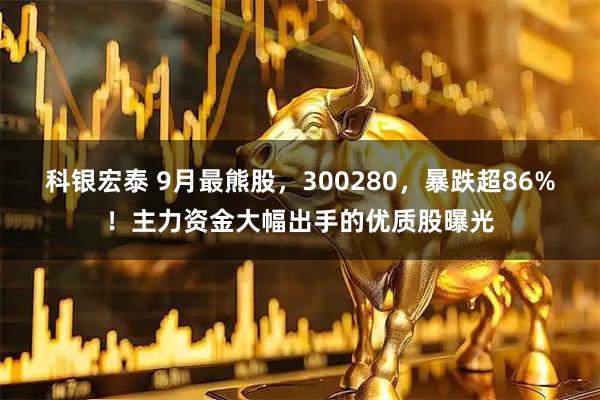 科银宏泰 9月最熊股，300280，暴跌超86%！主力资金大幅出手的优质股曝光