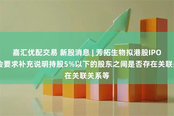 嘉汇优配交易 新股消息 | 芳拓生物拟港股IPO 证监会要求补充说明持股5%以下的股东之间是否存在关联关系等